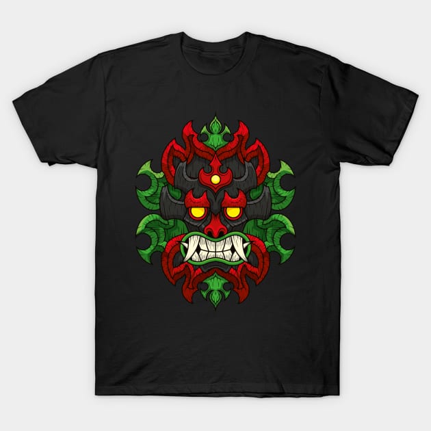 Tiki Mask Akuma T-Shirt by BJManchester